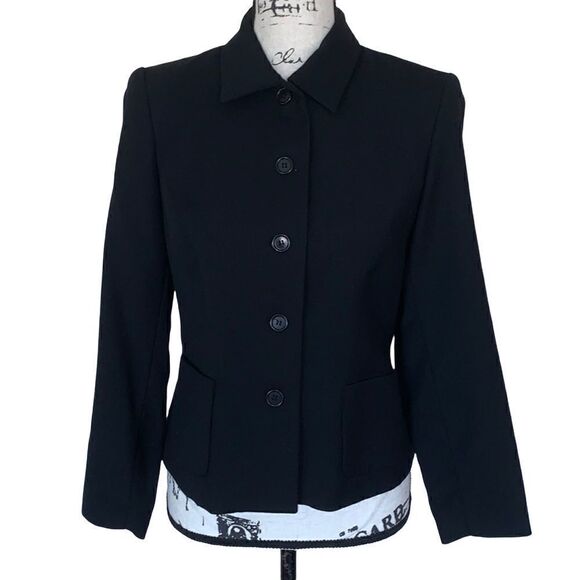 TALBOTS fitted black business blazer jacket 4 - Picture 1 of 6